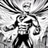 make a black and white comic superhero character