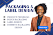 do packaging design, product label design, pouch design and amazon box design