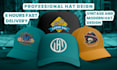 create a custom hat or cap with side patches and any front design
