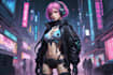 do a cyberpunk anime art