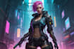 design cyberpunk and fantasy character splash art
