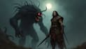 draw scary horror creature and fantasy character concept art