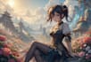 draw a fantasy illustration in a definite style