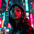 do a cyberpunk anime art
