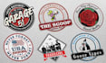 design a professional retro vintage stamp, badge logo