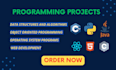 python java js c cpp c sharp r assembly programming task and projects