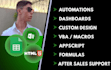create google sheets, excel automations, macros, vba, and custom templates