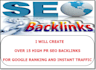 create 15 high pr SEO backlinks for good google ranking and instant traffic