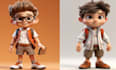 design cute 3d model character, mascot, animal, toys, 3d game with cartoon style