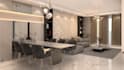 design a 3d minimalist lounge or living space