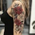 create sleeve tattoo design in geometric style