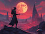 do fantasy cyberpunk style character illustrations, landscapes,