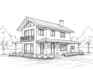 vector sketch favorite place, city, house portrait
