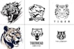 do tiger, animal, jungle, wild, roar, power, fierce and stripes logo design