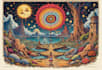 stunning illustration psychedelic, lifestyle, surrealism