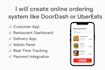 provide a custom online food ordering system like doordash or ubereat