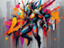 create digital oil abstract art and graffiti abstract