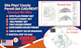 draft site plan, city permit, floor plan for permit set