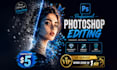 do photoshop edit, face swap, remove person, color change, image resize in 1 hr