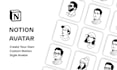 draw minimalist team avatars for startup website in notion style