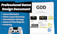 create a complete game design document gdd with mechanics story and monetization