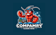 design high quality seafood mascot logo with creative concept