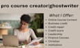 do online course content, leadership ebook, finance course