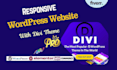responsive wordpress website with elementor or divi pro