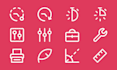 design unique, simple, svg, flat and modern custom icons set