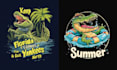 make mascot summer t shirt crocodile logo