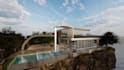 optimize 3d modern aesthetic hallway layout stylish house, saltbox house,prairie