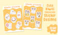 do cute kawaii doodle emoticon sticker design illustrations