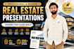 modern real estate presentations, and property listing slides
