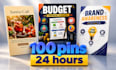 do 100 custom pinterest pin creation and design
