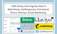 setup, migrate data in mailchimp getresponse omnisend brevo klaviyo flodesk