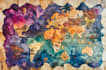 watercolor map illustration just for you