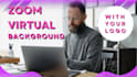 design fully customized zoom virtual background with your logo