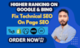 do technical error fixes and on page SEO joomla, wordpress, wix, shopify