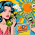 draw a retro pop art roy lichtenstein style