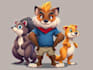 create animals cartoon character illustration design