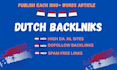 write articles and publish dutch backlinks guest posts on nl blogs