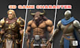 design stylized 3d character modeling with rig for game and animation