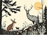make wildlife illustration in linocut style based on your request