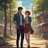 make a anime couple character art anime style