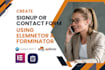 create sign up or popup form using elementor form or wpform