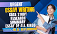 do urgent essay writing as an essay writer