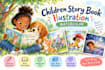 create playful children story book illustration watercolour