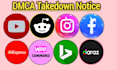 remove infringing article google,fb,yt,instagram,reddit,tiktok,x under dmca