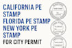 do california pe stamp, florida pe stamp, new york pe stamp for city permit