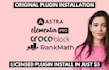 install elementor pro, astra pro, crocoblock, rank math pro plugin updatable